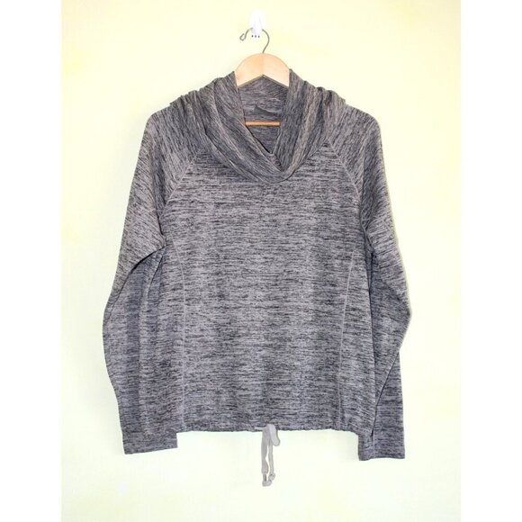 Athleta Funnel Neck Women Sweatshirt Size Large Long sleeves grey hoodie - Picture 1 of 8